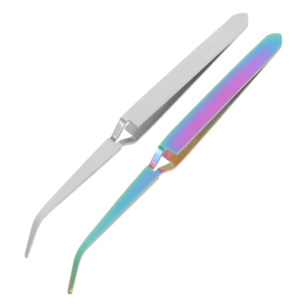 2Pcs Stainless Steel Nail Shaping Tweezers and Pincher Clips for Precision Manicure Sculpting