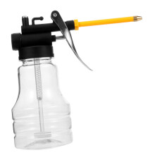 Manual Oil Can Pump with Hose, Visible Level, Easy Press for Vehicle and Engine Maintenance