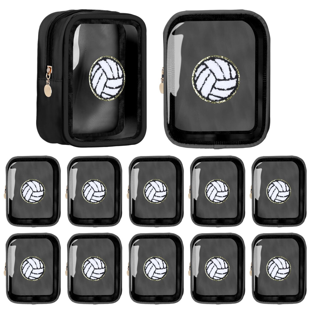 Black Volleyball Makeup Bag Set Waterproof Clear Travel Cosmetic Pouch For Women Party Favors