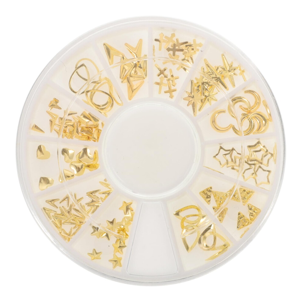 Nail Studs Set 120pcs Metallic Shapes for 3D Nail Art Decorations with Strong Adhesion Quality
