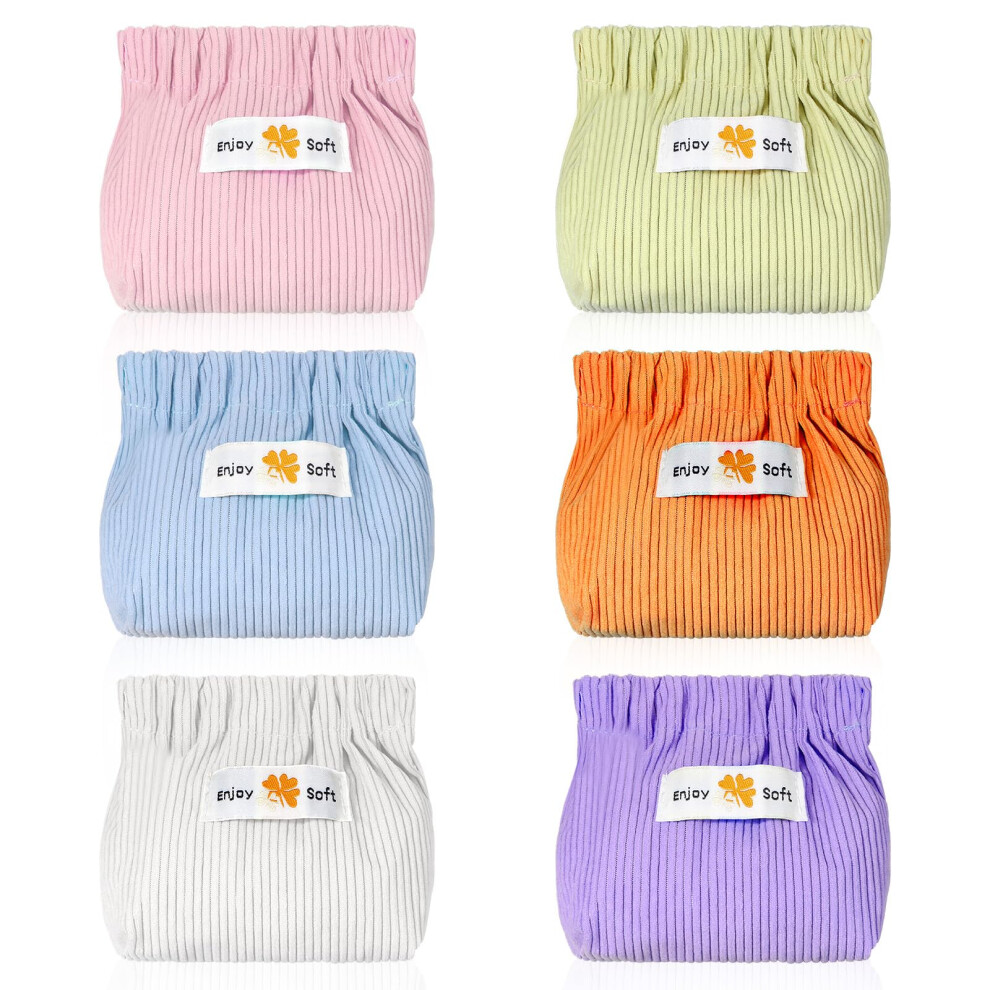 6Pcs Corduroy Travel Makeup Bag Set, Multicolor Cosmetic Pouch with Quick Access Closure