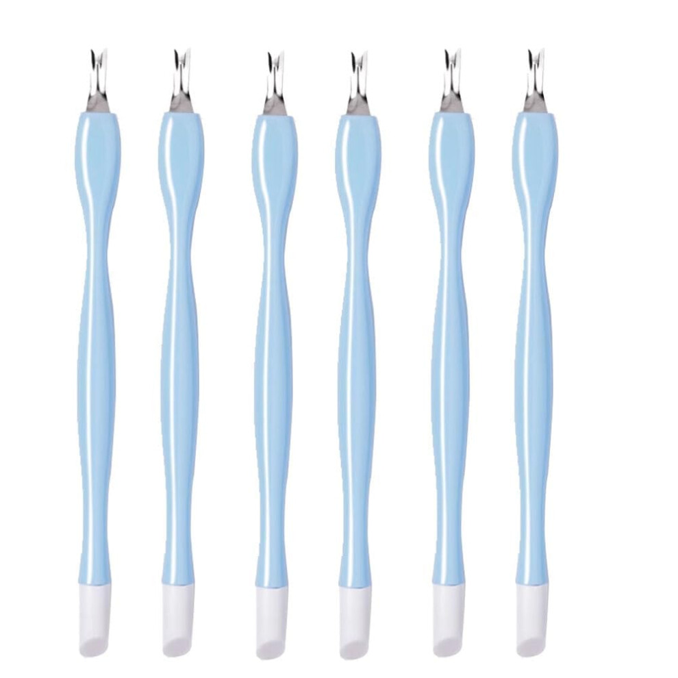 Stainless Steel Cuticle Trimmer and Remover Set, DualEnded Pusher, Ergonomic Salon Tool, 6 Pcs