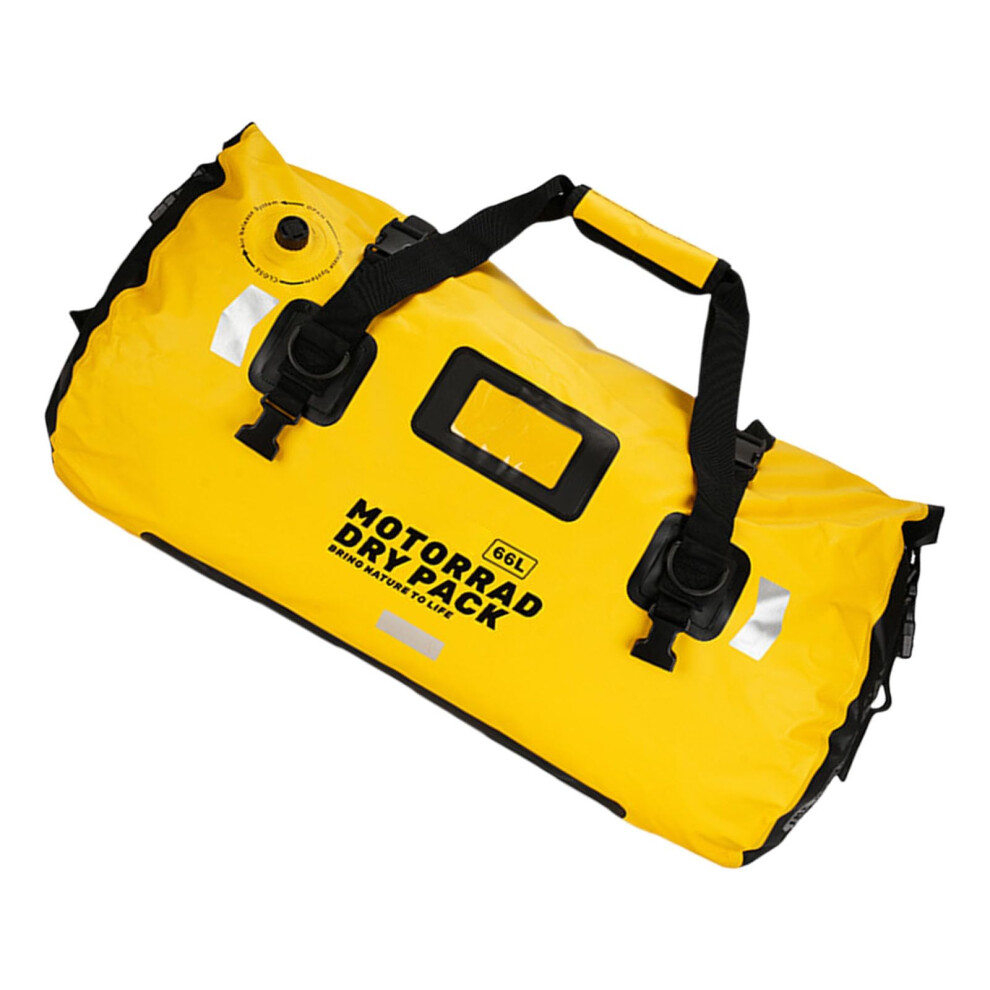 Motorcycle Tail Bag 66L Waterproof Pvc Saddlebag With Shoulder Strap For Travel Touring Yellow 9001264965204