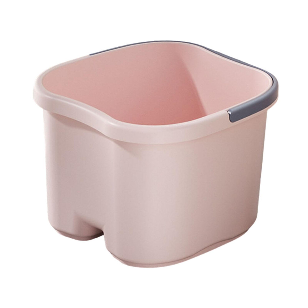 Pink Foot Spa Tub With Deep Calf Coverage And Massage Nodes, Durable Plastic Pedicure Basin,