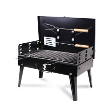 BBQ Outdoor Barbecue Charcoal Folding Portable Tool Kit 47x42x27cm for Camping Hiking Picnic Terrace Cooking