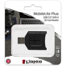 Leitor de cartões SD - KINGSTON - MobileLite Plus - USB 3.2 - Compatível com SD UHS-II - Preto