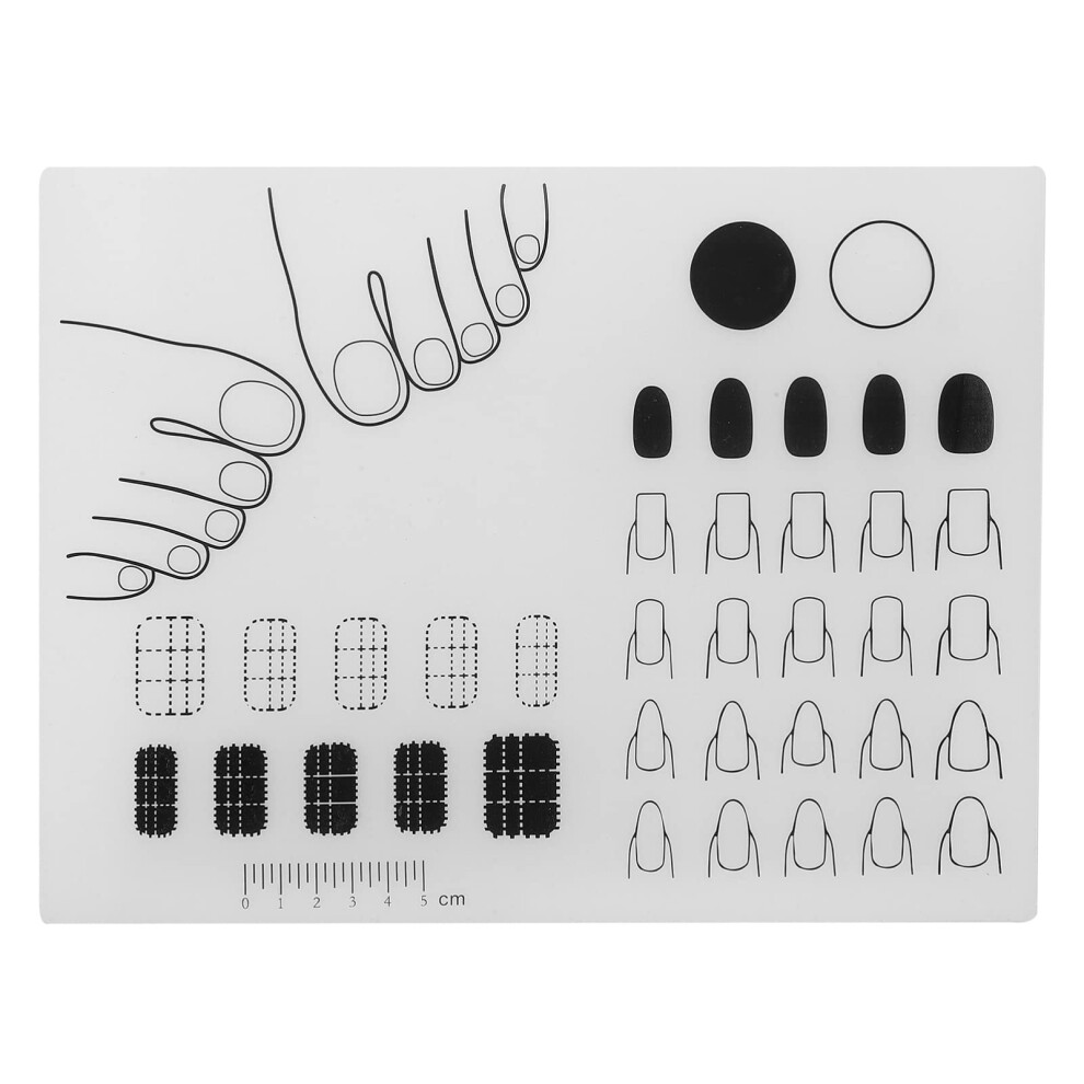 Silicone Nail Art Mat with Ruler and Color Testing Zone for Manicure Table Protection