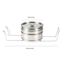 3 Tier Stackable Steamer Pot Stainless Steel Food Basket Set for Steaming Rice Vegetable Meat Fish Soup Kitchen Supplies
