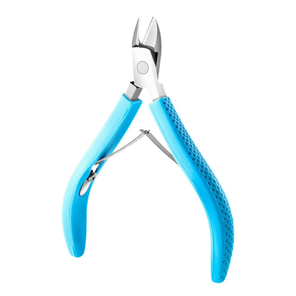 Professional Cuticle Trimmer with Rubber Handle, Stainless Steel Full Jaw Nipper for Manicure