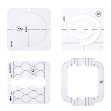 4Pcs Quilting Templates Clear Acrylic Quilting Ruler-Style A