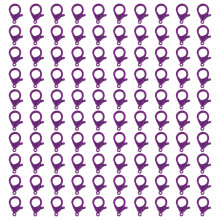 Set van 100 35mm kreeftenklauwen sluitingen-21 Rood en paars