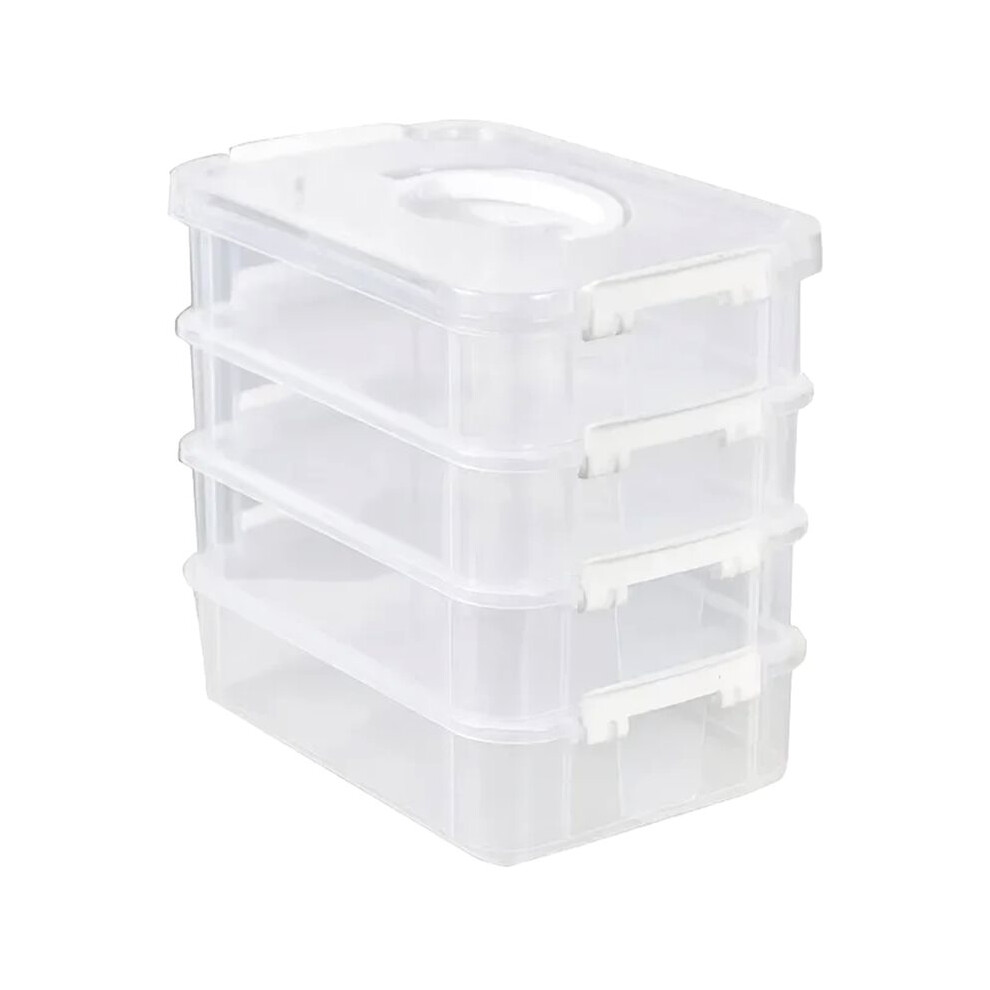 Extra Large 4-Tier Stackable Storage Box With Lid Clear Plastic Organizer Toy Building Block Storage Box 6133591983835