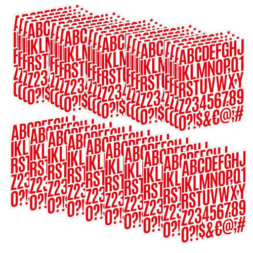 30 vellen glinsterende letternummer sticker goud glitter-Rood