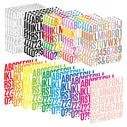 30 vellen glinsterende letternummer sticker goud glitter-Rood 2