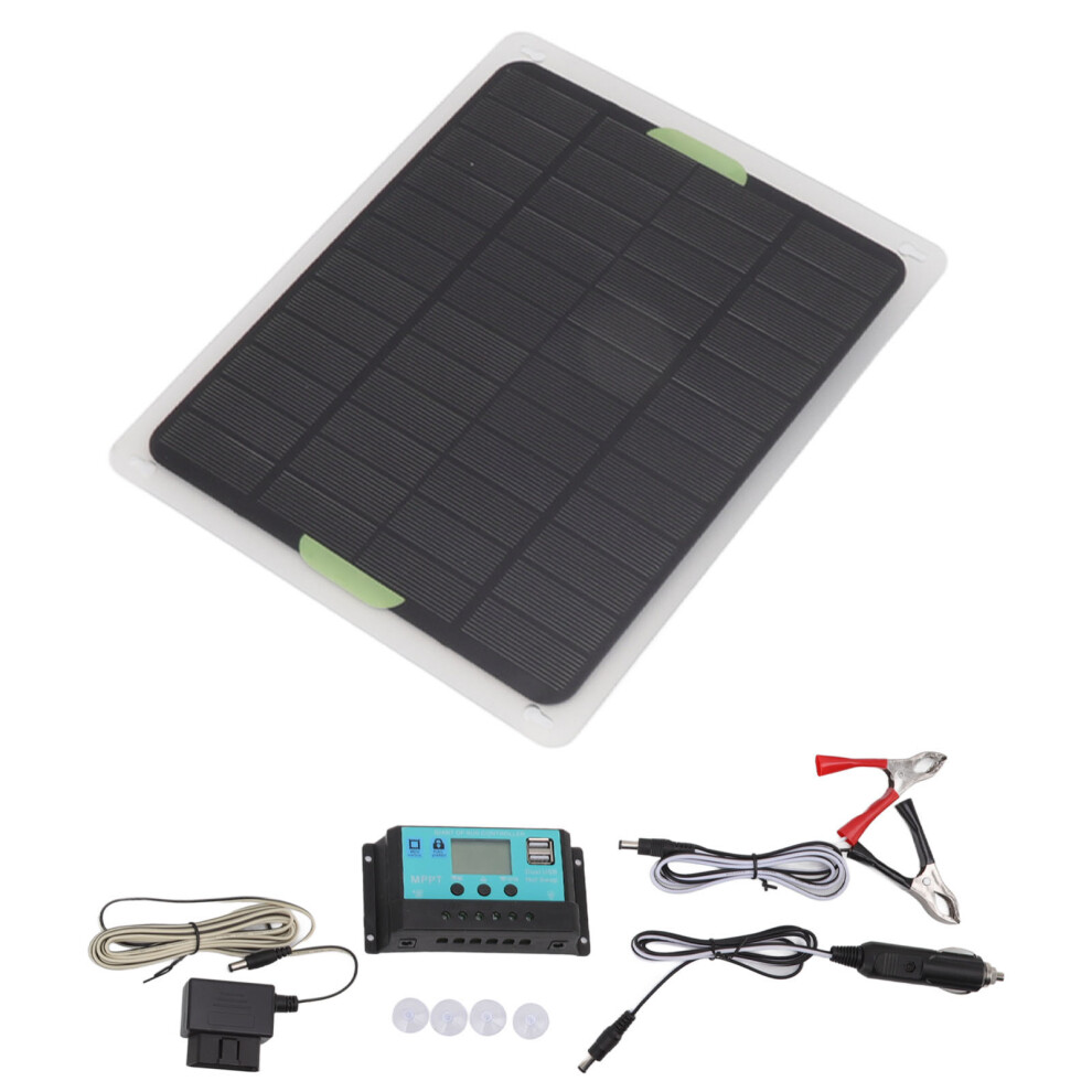 Solar Battery Maintainer For Outdoor Use, Solar Powered Efficiency Monocrystalline Silicon Panel With Mppt Charge Controller, Waterproof And Durable 1 9454554078328