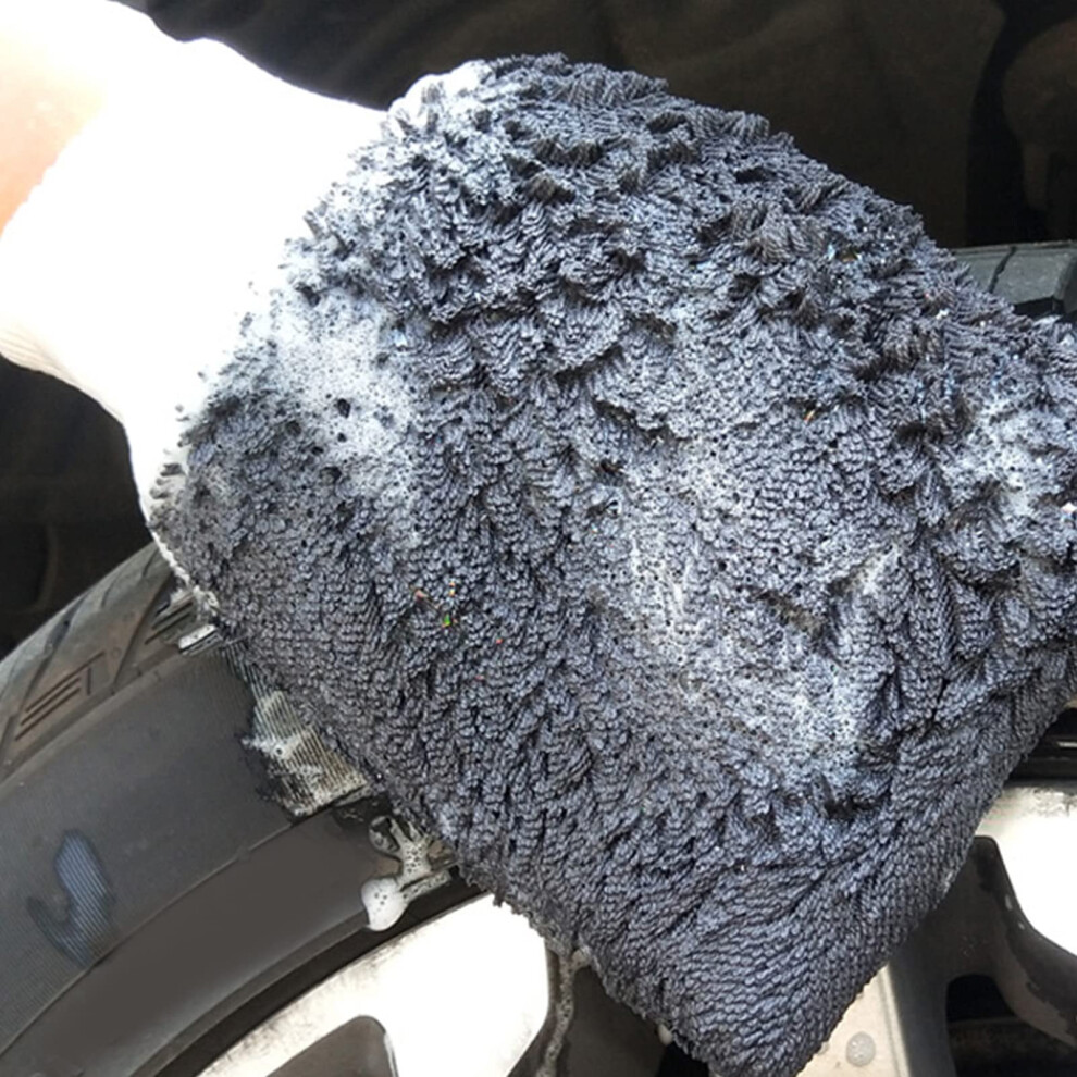 Car Wash Mitt Double Sided Microfiber Cleaning Glove Scratch Super Absorbent Elastic Cuff 9001264966447