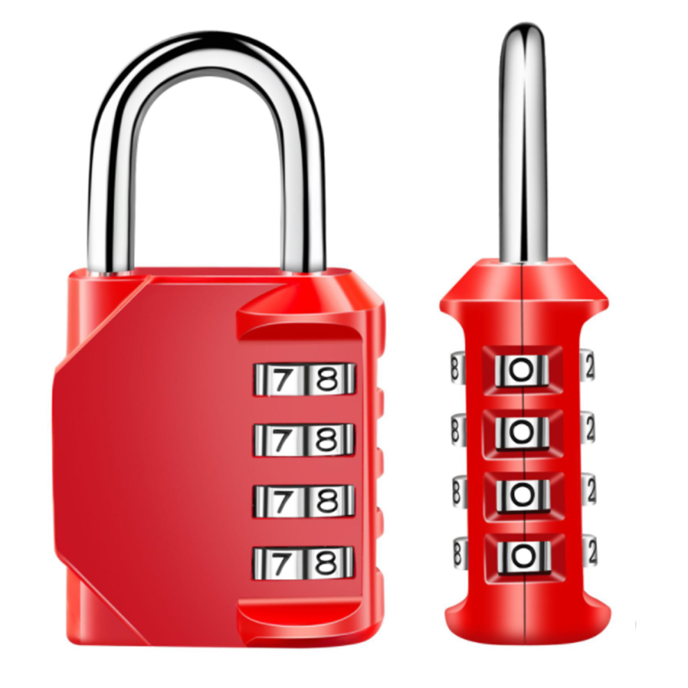 High Security 4 Digit Combo, Weatherproof Durability 4 Digit Padlock, Resettable Code, Sturdy Zinc Alloy Body, Advanced Damper Device, Padlock For Sch 9554910082553