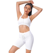 Geribbelde biker shorts voor dames, corrigerende stretch shorts met hoge taille, geschikt voor yoga, comfortabele zomerse sportshorts voor de
