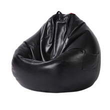 Bean Bag Sofa Cover with Round Arcs Design, PU Leather Washable Lazy Lounger Seat for Indoor Outdoor Use, Ergonomic Design Soft and Comfortable Couch