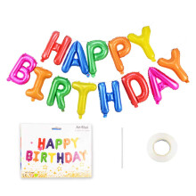 Bannière de ballons « Joyeux anniversaire » de 40 cm, ballons en aluminium, décoration colorée pour fête d'anniversaire fille/garçon
