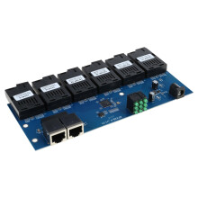 Ethernet Switches 100M Fiber Optics Media Converter 2 To 6 SC Optics Connector 1310nm 1550nm Port PCBA Board 20Km