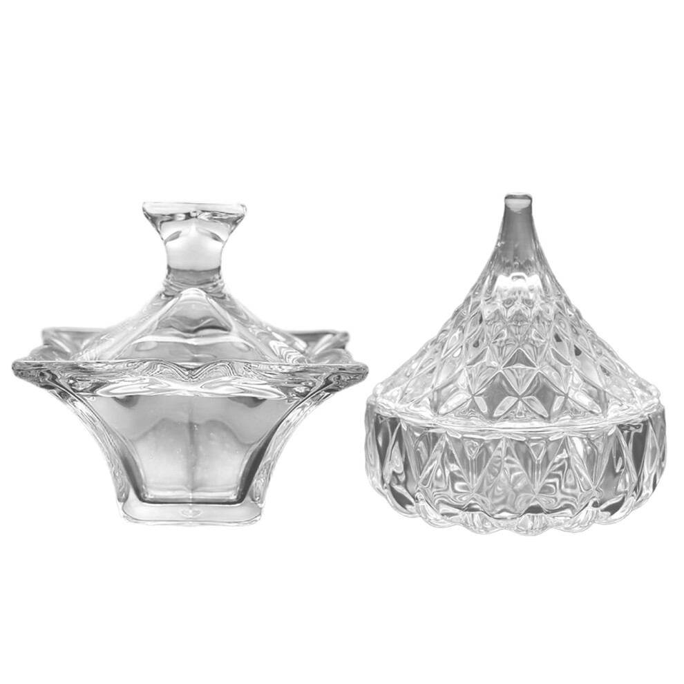 2 Pack Crystal Glass Dappen Dish with Lid for Acrylic Nail Liquid Powder and Monomer Mixing Cup