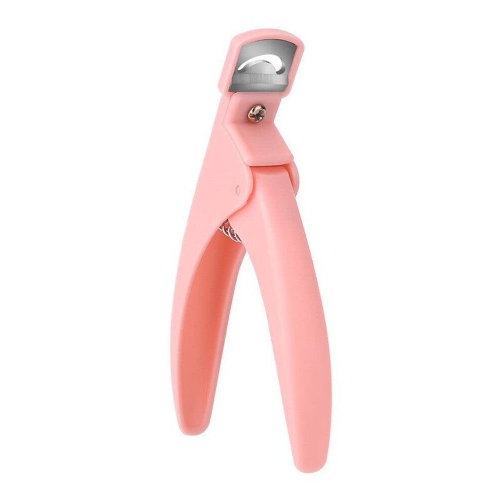 Pink Professional Acrylic Nail Clipper With Sharp Ushaped Blade For Artificial Nails And Salon Use,