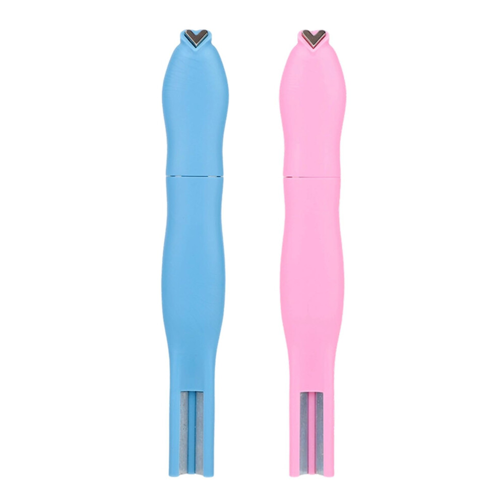 Blue/Pink 2Pcs 3In1 Cat Eye Nail Magnet Pen With Heart And Line Shapes For Gel Polish Designs,
