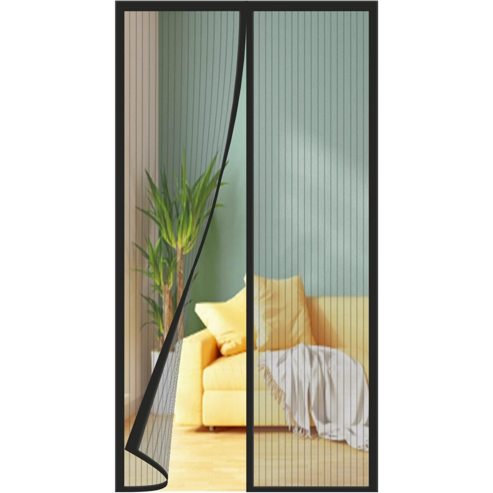 Magnetic Screen Door For Balcony Bedroom Sliding, Durable Webbing Heavy-Duty Mesh, Easy Install Hook And Loop Fastener For Door Frame, Self-Sealing Cl 9466005482509