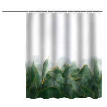 Rideau de douche à motif marbre vert et or ombré, en polyester imperméable et à séchage rapide, idéal pour la maison, les résidences