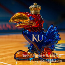 (University of Kansas crown cover) University Of Kansas Wine Bottle-Decanter