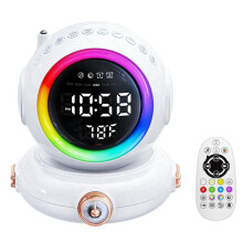 Wake Up Light With Bluetooth Speaker 1 Set Mini FM Radio Colorful Astronaut Night Lamp ABS