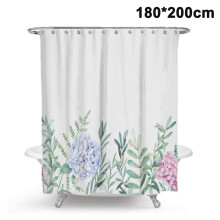 Décoration de salle de bain botanique élégante, rideau de douche vert, en polyester avec impression HD, anti-moisissure et antibactérien, pour un