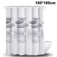 Rideau de douche à motif spa « Herbes sauvages », effet reflets d'eau, 180 x 180 cm, tissu doux, revêtement antibactérien pour salle de bain.