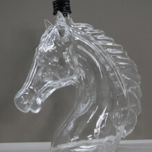 (Style 2;350ml, Style 2) Innovative Horse Head Whiskey Bottle Soaked Wine Bottle High Borosilicate Silver Plated Whiskey Bottle
