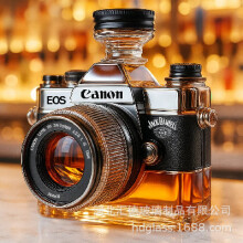(Canon black cover) Camera type glass bottle new design whiskey bottle