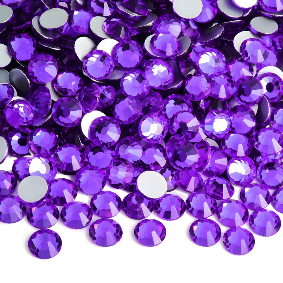 Dark/Purple Nail Art Rhinestones 3Mm Ss12 Flatback Crystals 4000Pcs For Crafts Clothes Shoes
