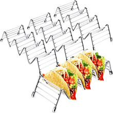 Taco Holders, Stainless Steel, Designed to Keep Tacos Upright, Accommodates Both Hard and Soft Shell Tacos, Perfect for Taco Tuesday Parties,