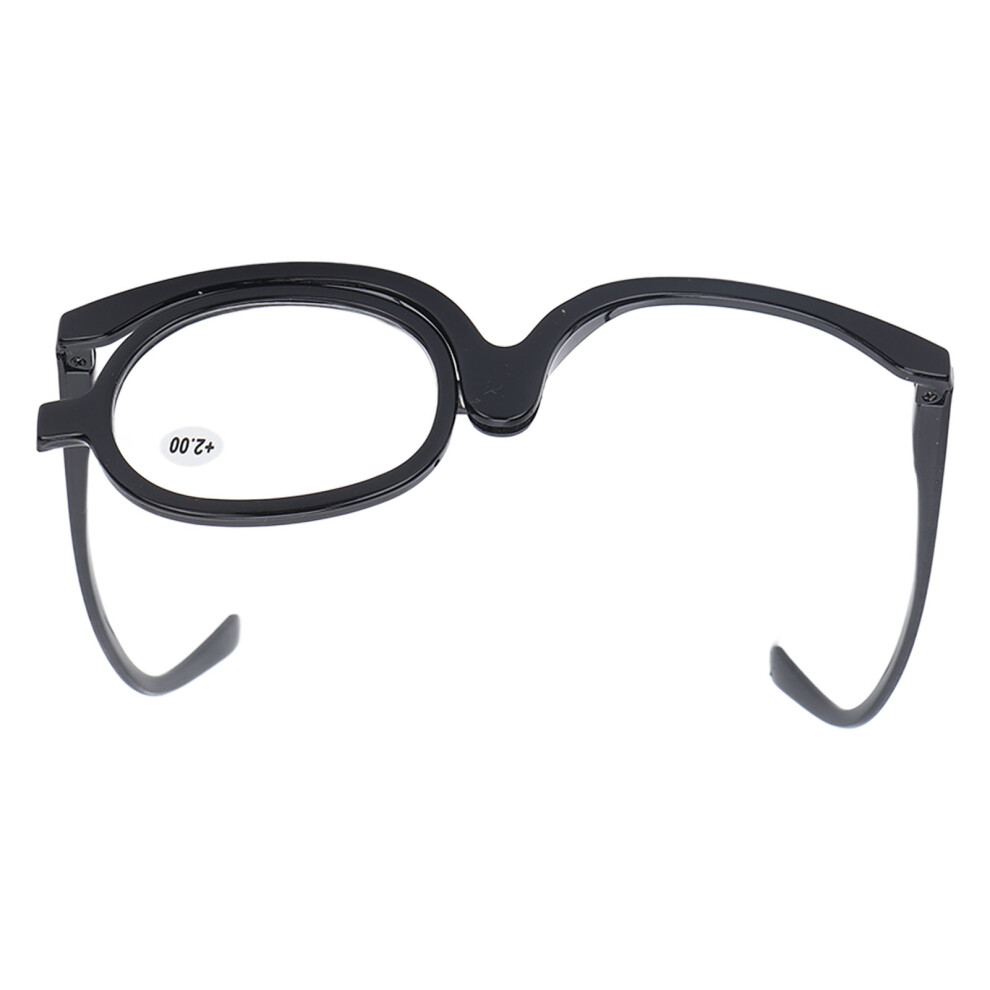 Magnifying Makeup Reading Glasses with Rotating Lens, Universal Presbyopic Glasses Flip-up Lens Make up Glasses for Women, Lightweight Full Frame