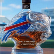 (Black cover) New Bull Head Glass Wine Bottle Handicraft Glass Whiskey Bottle