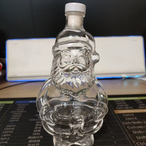 (Transparent) Whiskey Decanter Santa Shaped Wine Bottle