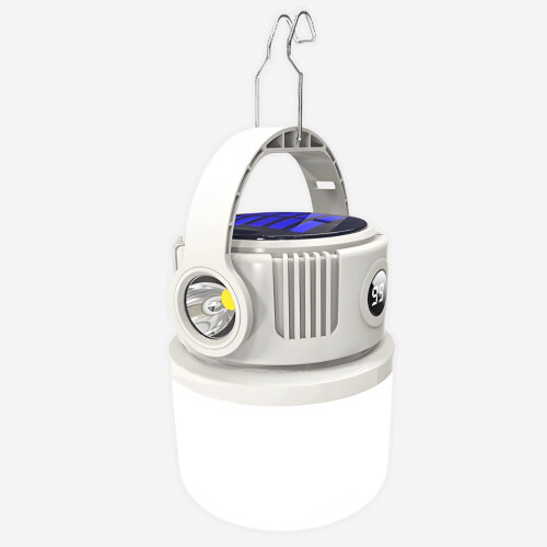 SolarPowered Camping Lantern ABS Plastic Rechargeable Lithium Battery Dual Sunlight USB TypeC Charging Outdoor Light