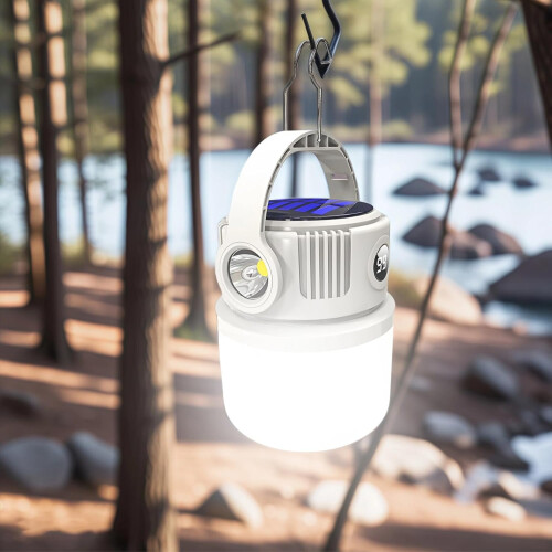 SolarPowered Camping Lantern ABS Plastic Rechargeable Lithium Battery Dual Sunlight USB TypeC Charging Outdoor Light 1