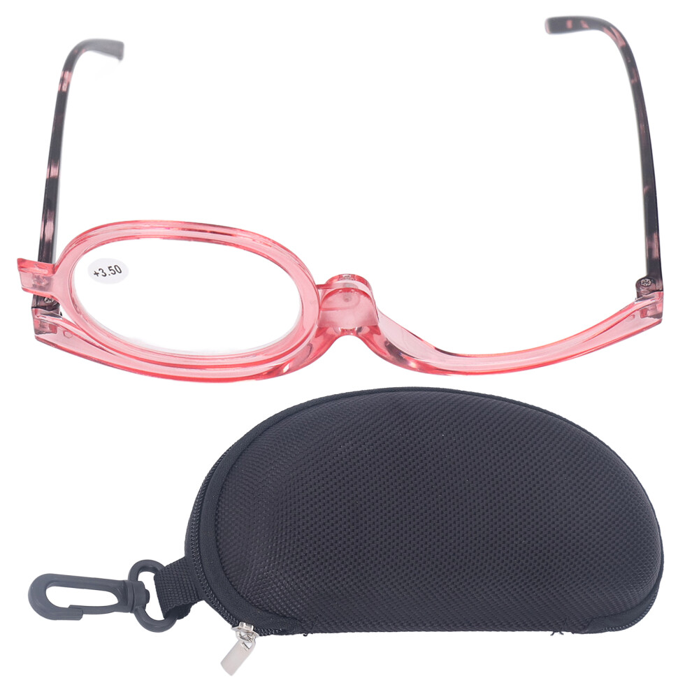 Flip Up Magnifying Makeup Reading Glasses, Rotating Single Lens Readers for Precision Eye Makeup Application, Magnifying Cosmetic Glasses with