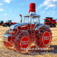 (Tractor A red) Tractor Whiskey Bottle Decanter Glass Wine Bottle