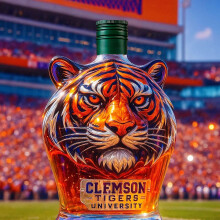 (Green cover) Popular Tiger Head Wine Bottle With Realistic Color Rendering Whiskey Bottle And Drinking Utensils