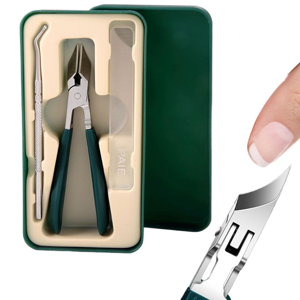 Nail Clippers with Splash Guard Wide Jaw, Ergonomic Nail Scissors for Seniors, Stainless Steel Cuticle Trimmer