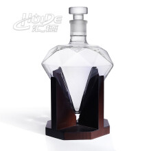 (850ml transparent single stand) Whiskey Set, Diamond Decanter, Borosilicate Glass Wine Dispenser