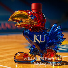 (University of Kansas red cover) University Of Kansas Wine Bottle-Decanter