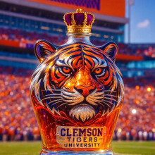 (Crown cover) Popular Tiger Head Wine Bottle With Realistic Color Rendering Whiskey Bottle And Drinking Utensils
